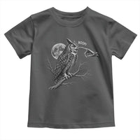 Skeleton Hand Boop Owl Toddler T Shirt Funny Spooky Halloween Moon Graphic