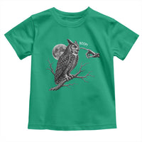 Skeleton Hand Boop Owl Toddler T Shirt Funny Spooky Halloween Moon Graphic