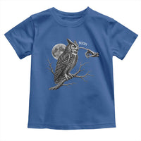 Skeleton Hand Boop Owl Toddler T Shirt Funny Spooky Halloween Moon Graphic