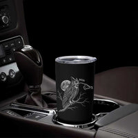Skeleton Hand Boop Owl Tumbler Cup Funny Spooky Halloween Moon Graphic