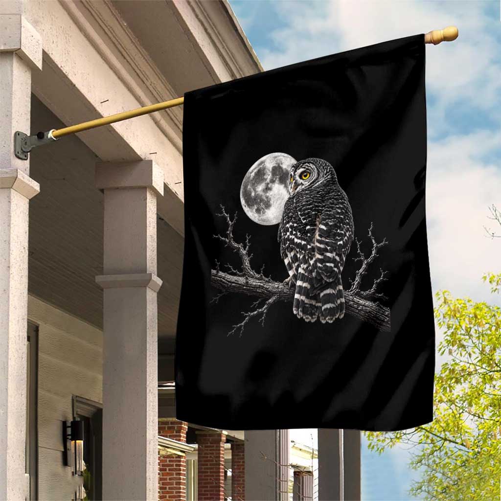 Owl Full Moon Graphic Garden Flag Vintage Dark Academia Bird