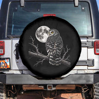 Owl Full Moon Graphic Spare Tire Cover Vintage Dark Academia Bird