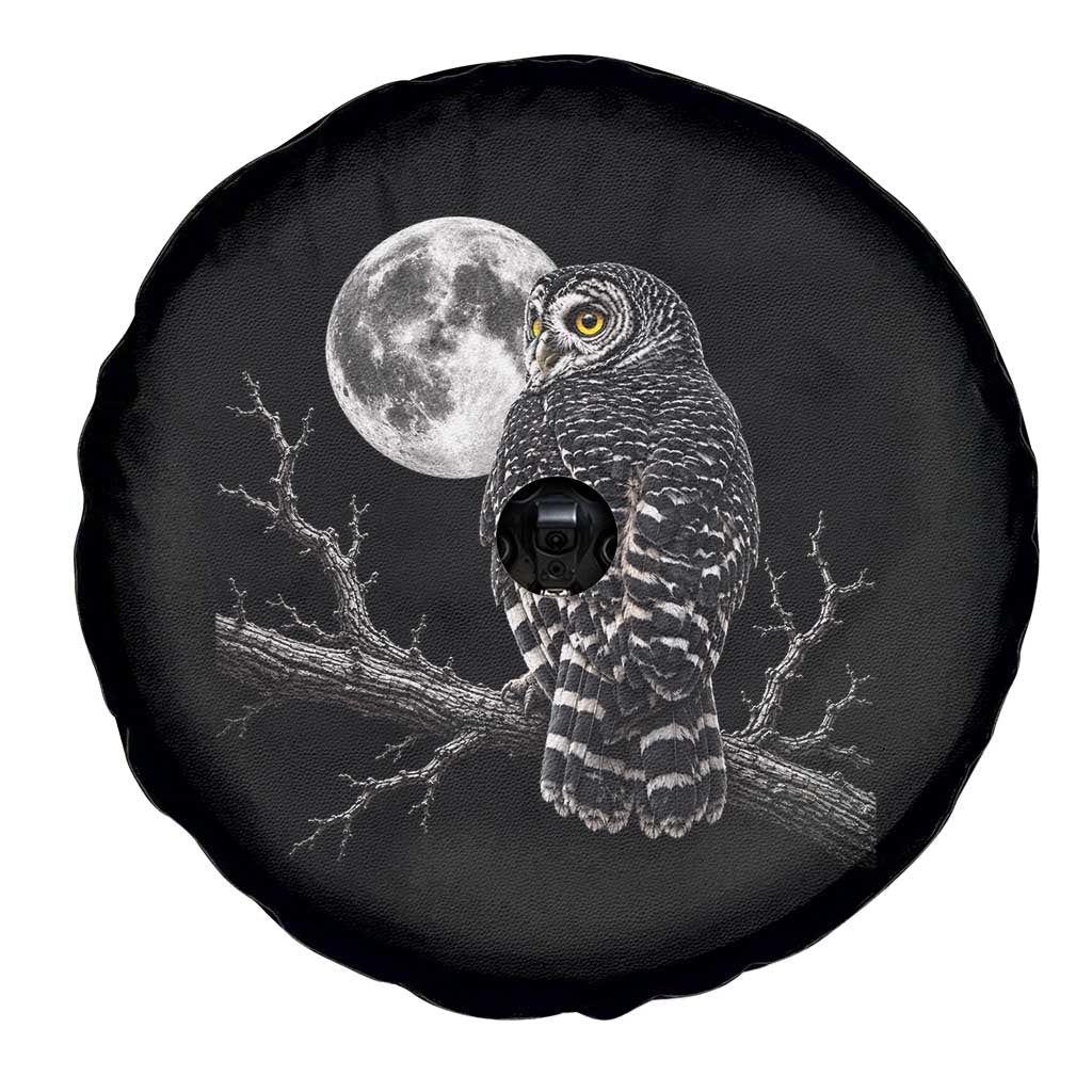 Owl Full Moon Graphic Spare Tire Cover Vintage Dark Academia Bird
