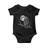 Owl Full Moon Graphic Baby Onesie Vintage Dark Academia Bird