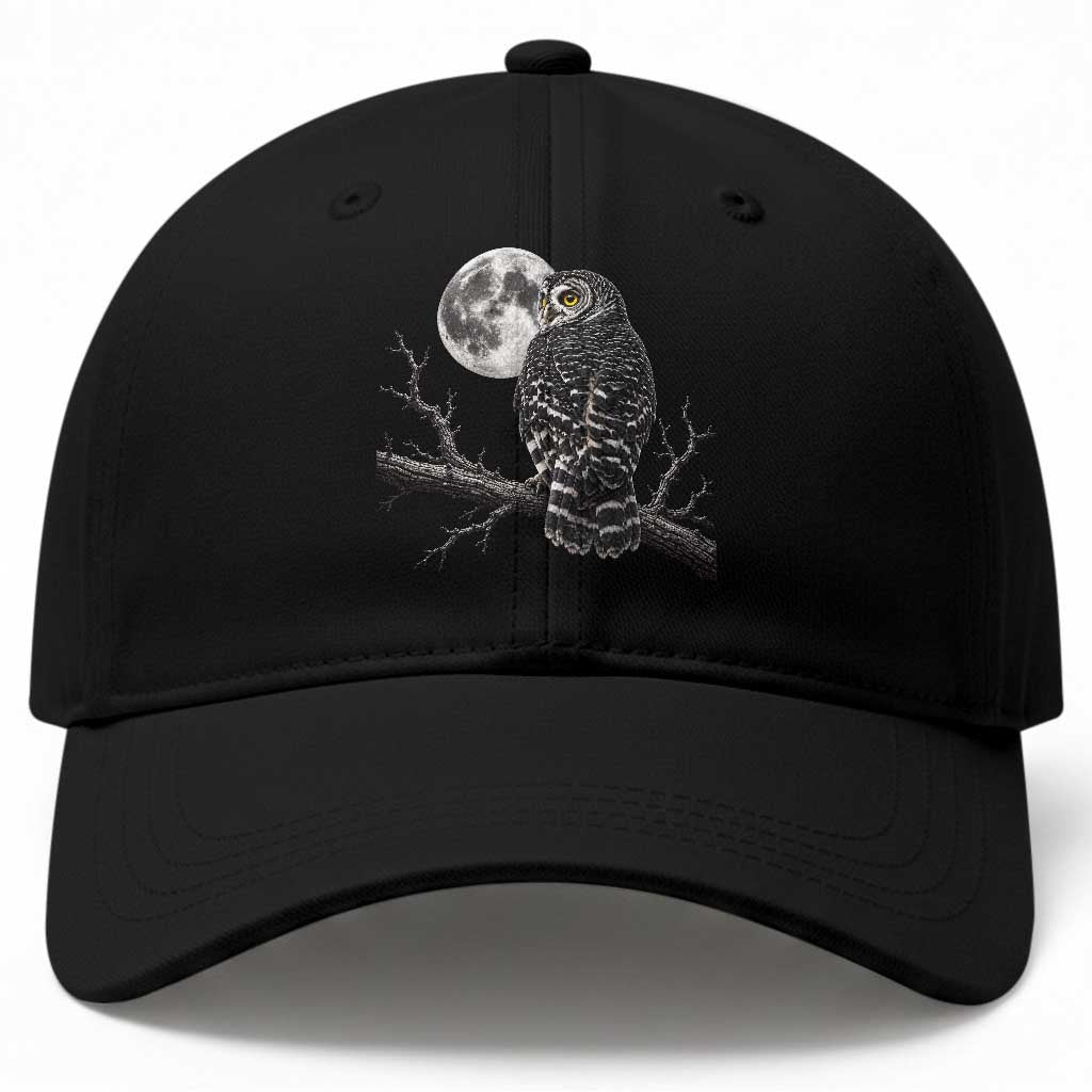 Owl Full Moon Graphic Baseball Cap Vintage Dark Academia Bird
