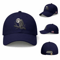 Owl Full Moon Graphic Baseball Cap Vintage Dark Academia Bird