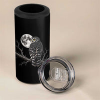Owl Full Moon Graphic 4 in 1 Can Cooler Tumbler Vintage Dark Academia Bird