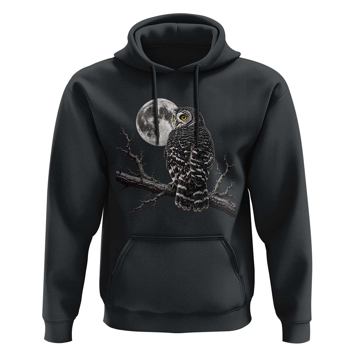 Owl Full Moon Graphic Hoodie Vintage Dark Academia Bird