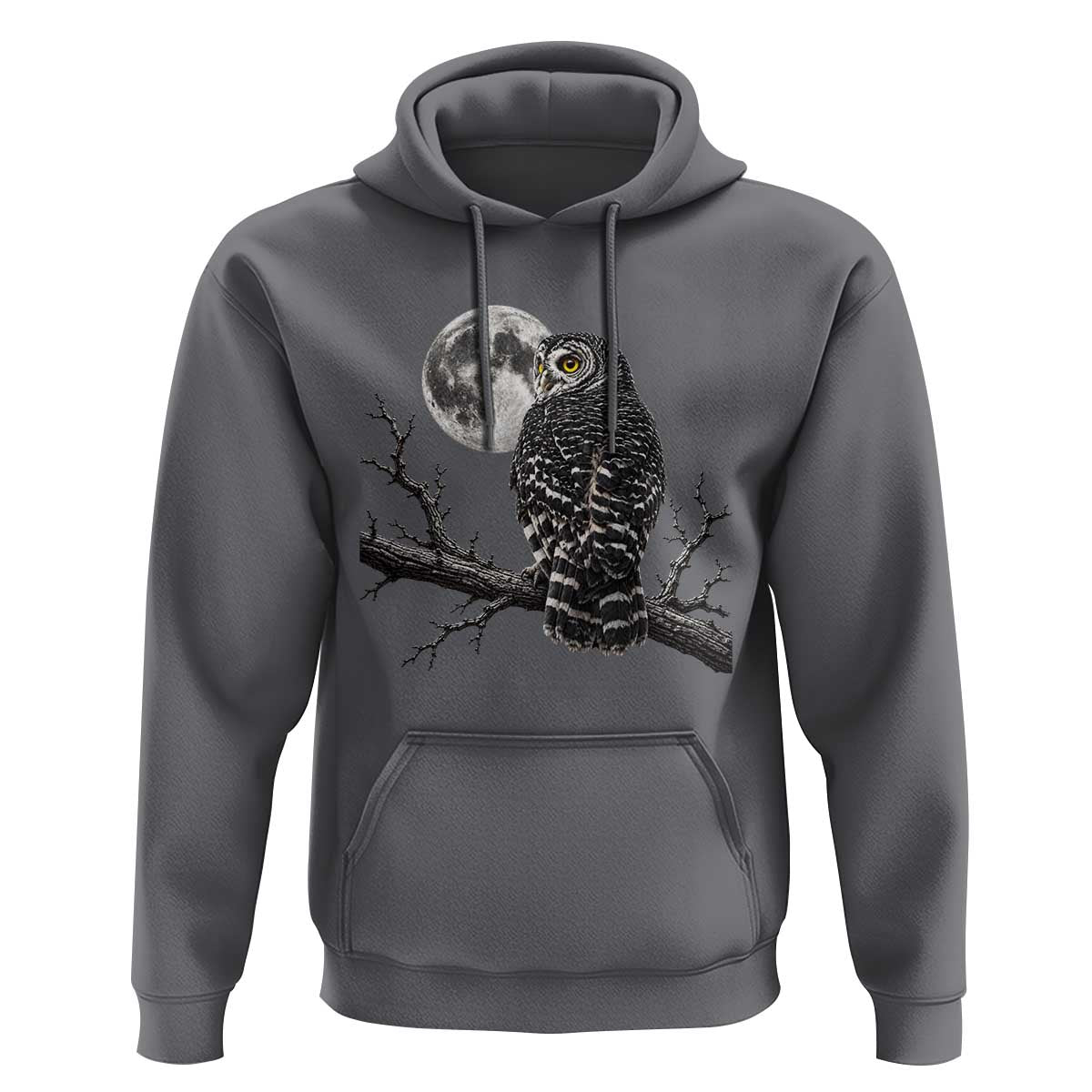 Owl Full Moon Graphic Hoodie Vintage Dark Academia Bird