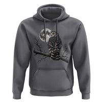 Owl Full Moon Graphic Hoodie Vintage Dark Academia Bird