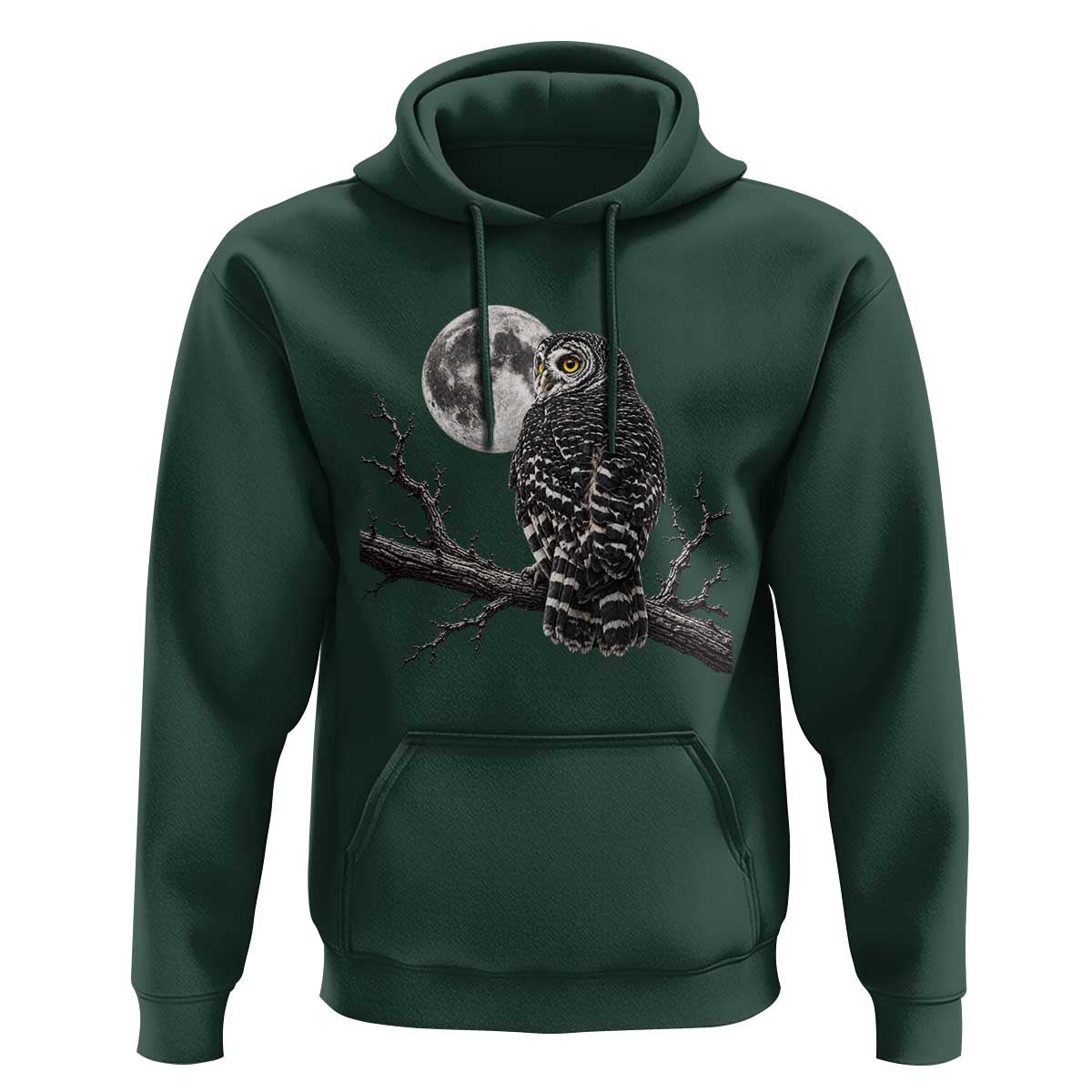 Owl Full Moon Graphic Hoodie Vintage Dark Academia Bird
