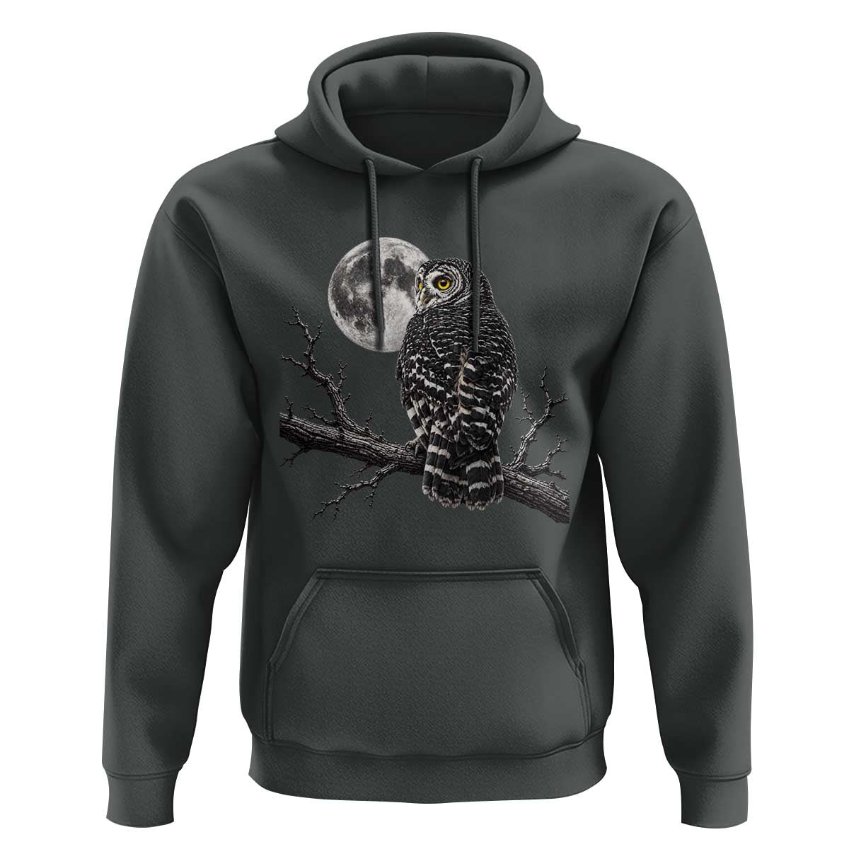 Owl Full Moon Graphic Hoodie Vintage Dark Academia Bird