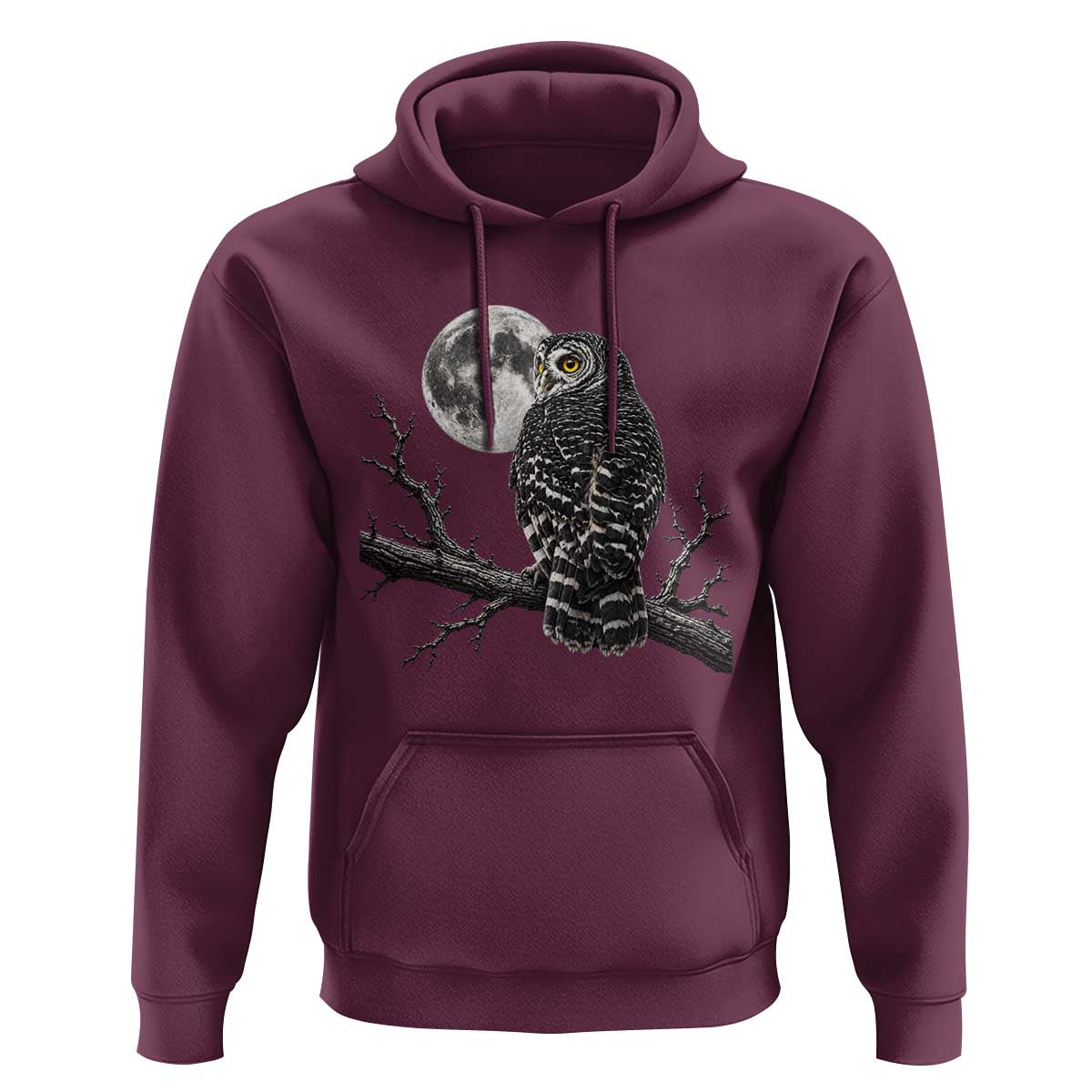 Owl Full Moon Graphic Hoodie Vintage Dark Academia Bird