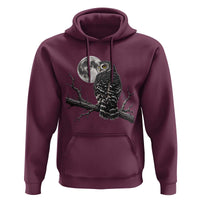 Owl Full Moon Graphic Hoodie Vintage Dark Academia Bird