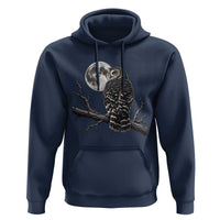 Owl Full Moon Graphic Hoodie Vintage Dark Academia Bird