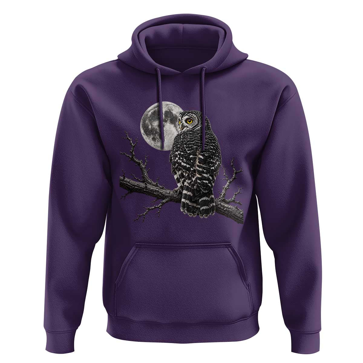 Owl Full Moon Graphic Hoodie Vintage Dark Academia Bird