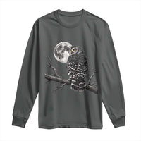 Owl Full Moon Graphic Long Sleeve Shirt Vintage Dark Academia Bird