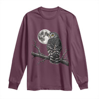 Owl Full Moon Graphic Long Sleeve Shirt Vintage Dark Academia Bird