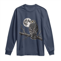 Owl Full Moon Graphic Long Sleeve Shirt Vintage Dark Academia Bird