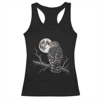 Owl Full Moon Graphic Racerback Tank Top Vintage Dark Academia Bird
