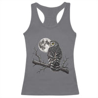 Owl Full Moon Graphic Racerback Tank Top Vintage Dark Academia Bird