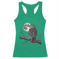 Owl Full Moon Graphic Racerback Tank Top Vintage Dark Academia Bird