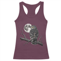 Owl Full Moon Graphic Racerback Tank Top Vintage Dark Academia Bird