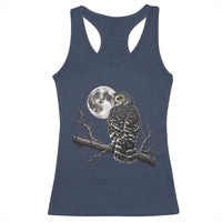 Owl Full Moon Graphic Racerback Tank Top Vintage Dark Academia Bird