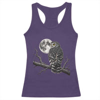 Owl Full Moon Graphic Racerback Tank Top Vintage Dark Academia Bird