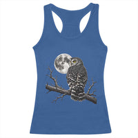 Owl Full Moon Graphic Racerback Tank Top Vintage Dark Academia Bird