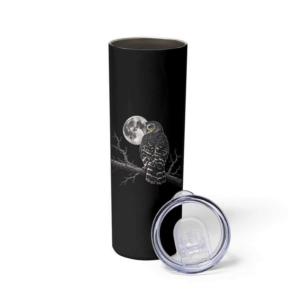 Owl Full Moon Graphic Skinny Tumbler Vintage Dark Academia Bird