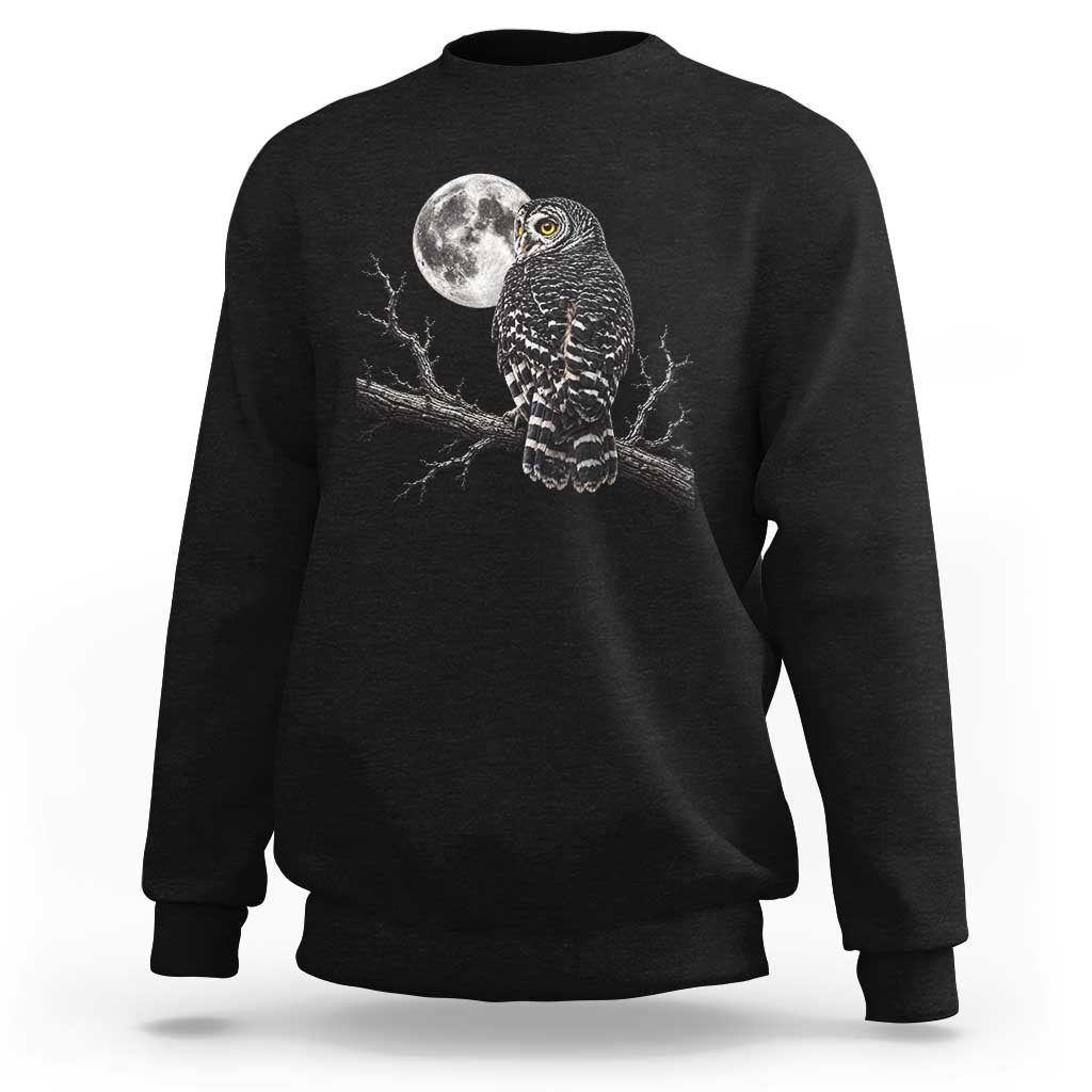 Owl Full Moon Graphic Sweatshirt Vintage Dark Academia Bird
