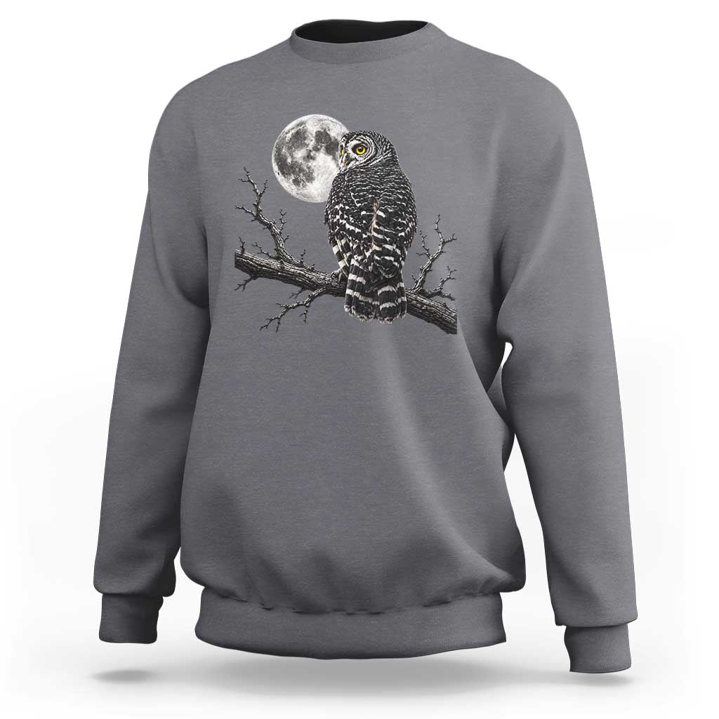 Owl Full Moon Graphic Sweatshirt Vintage Dark Academia Bird