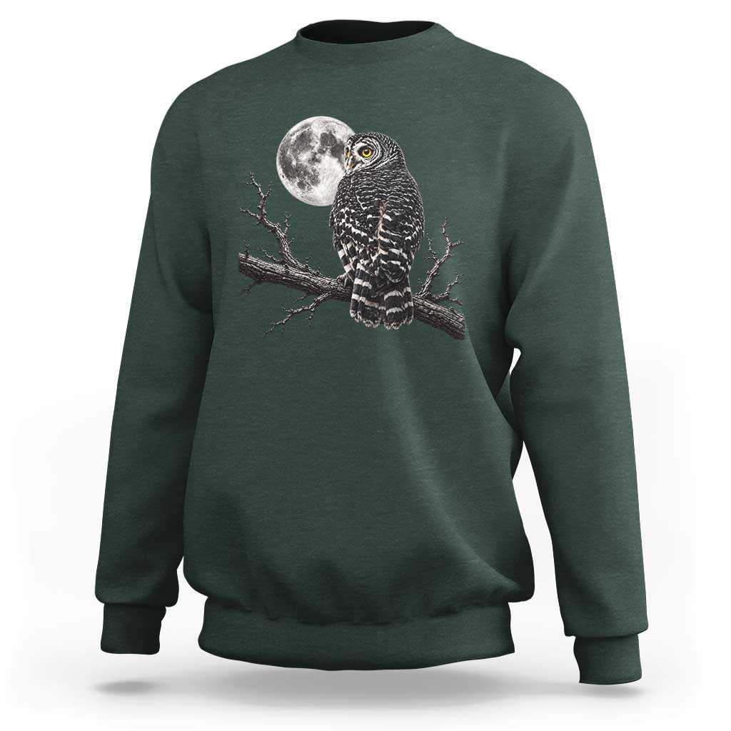 Owl Full Moon Graphic Sweatshirt Vintage Dark Academia Bird