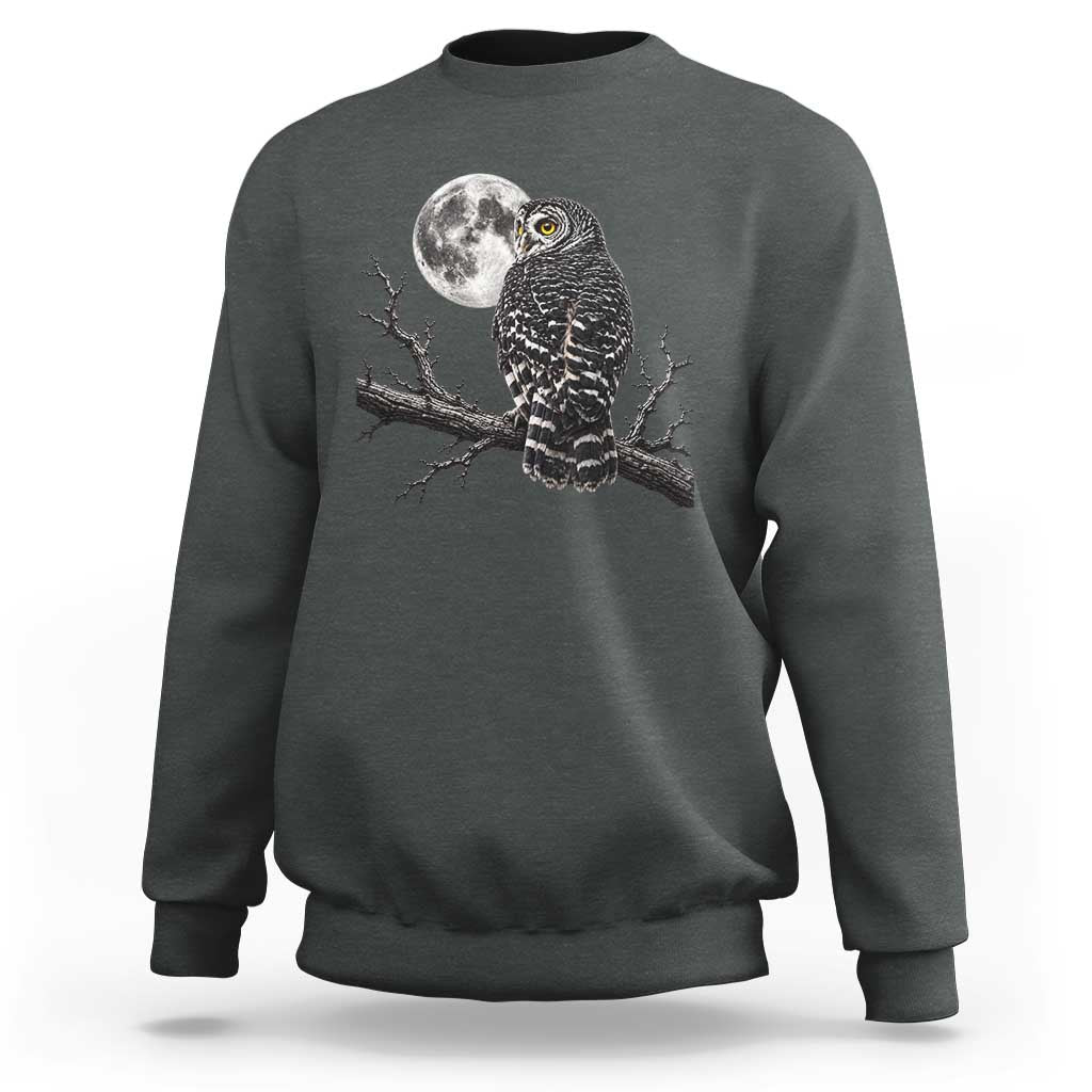 Owl Full Moon Graphic Sweatshirt Vintage Dark Academia Bird