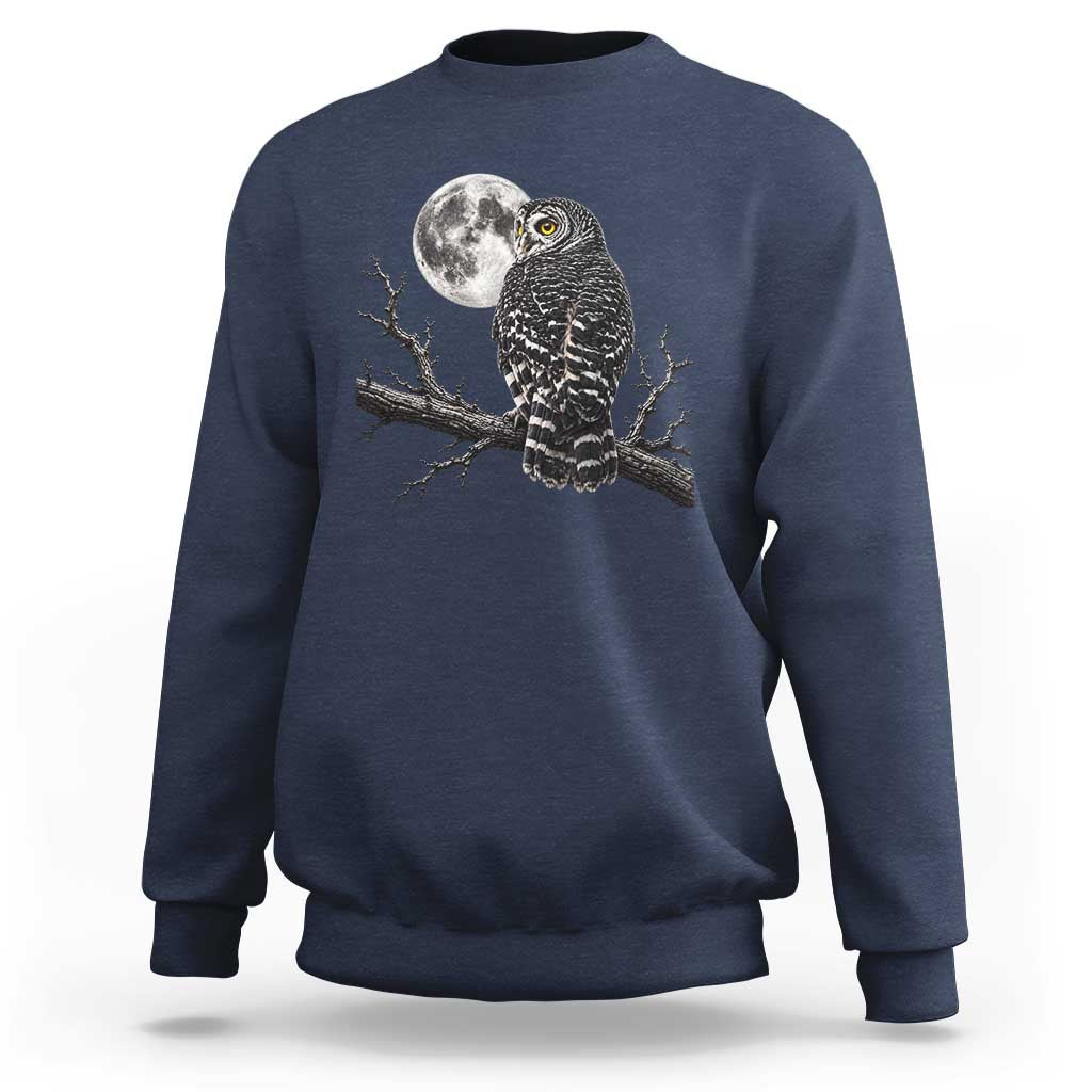 Owl Full Moon Graphic Sweatshirt Vintage Dark Academia Bird