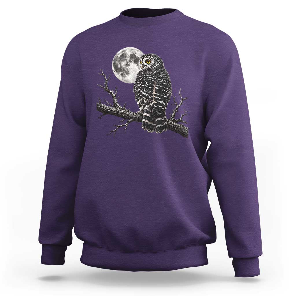 Owl Full Moon Graphic Sweatshirt Vintage Dark Academia Bird