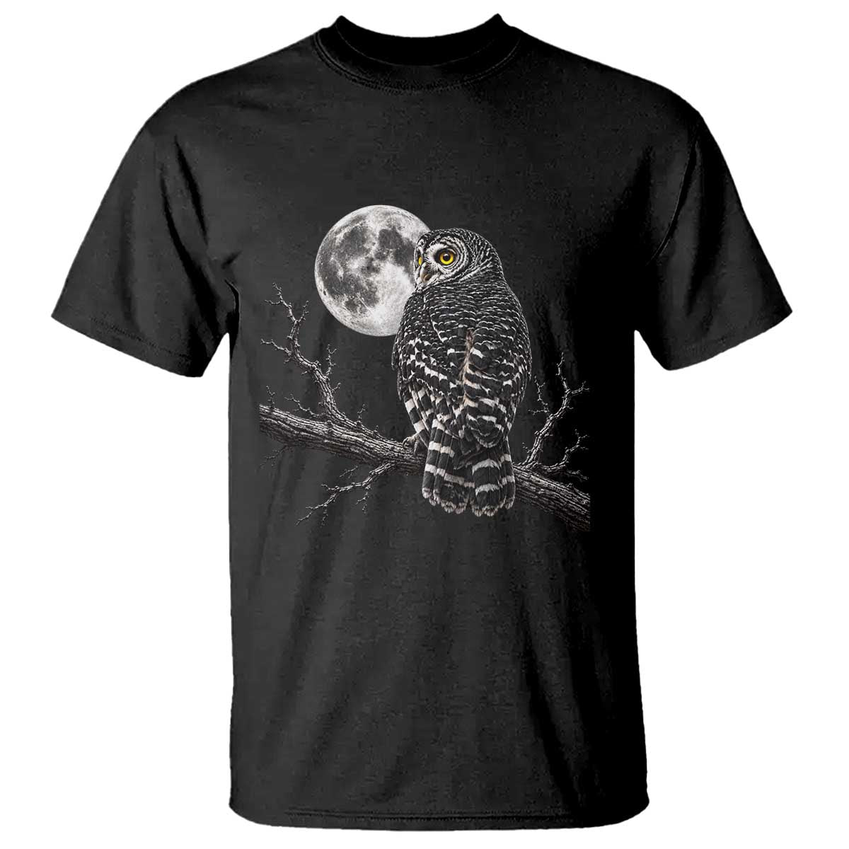 Owl Full Moon Graphic T Shirt Vintage Dark Academia Bird