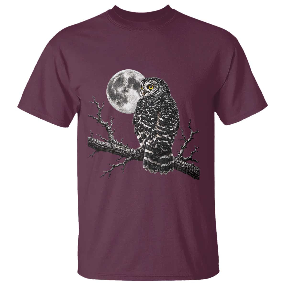 Owl Full Moon Graphic T Shirt Vintage Dark Academia Bird