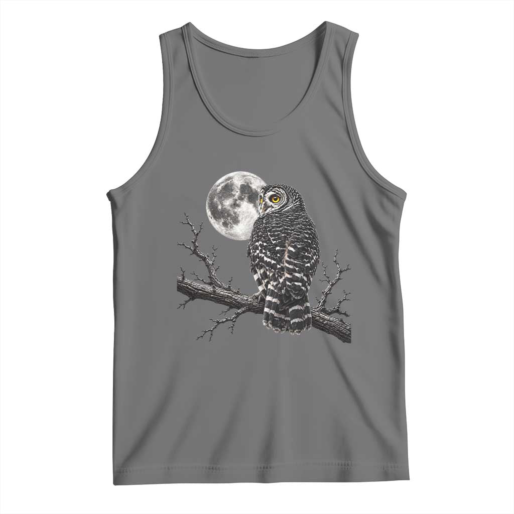 Owl Full Moon Graphic Tank Top Vintage Dark Academia Bird
