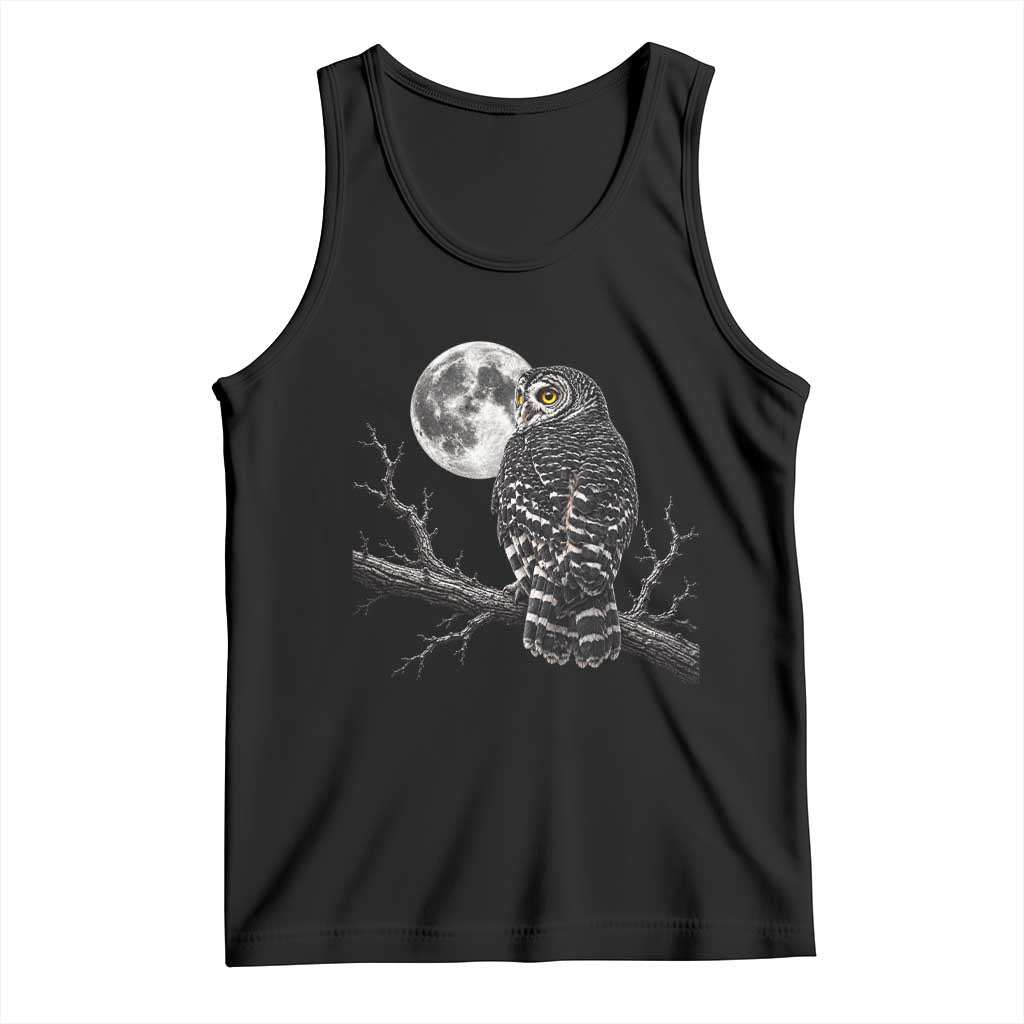 Owl Full Moon Graphic Tank Top Vintage Dark Academia Bird