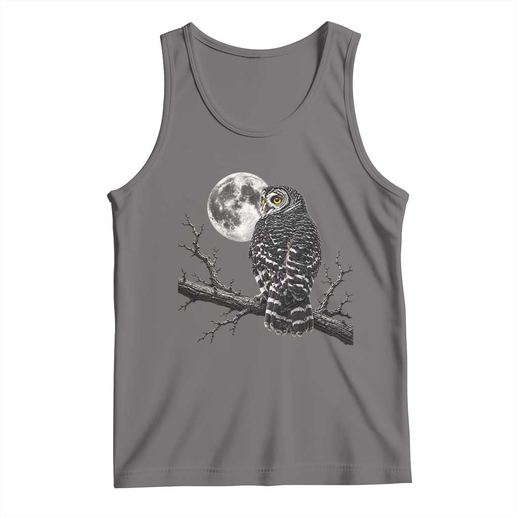 Owl Full Moon Graphic Tank Top Vintage Dark Academia Bird