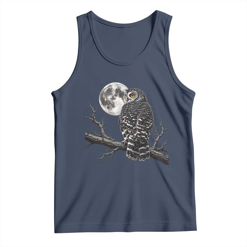 Owl Full Moon Graphic Tank Top Vintage Dark Academia Bird