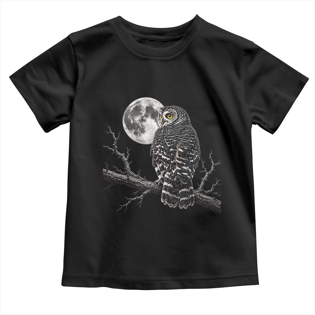 Owl Full Moon Graphic Toddler T Shirt Vintage Dark Academia Bird