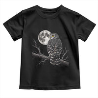 Owl Full Moon Graphic Toddler T Shirt Vintage Dark Academia Bird