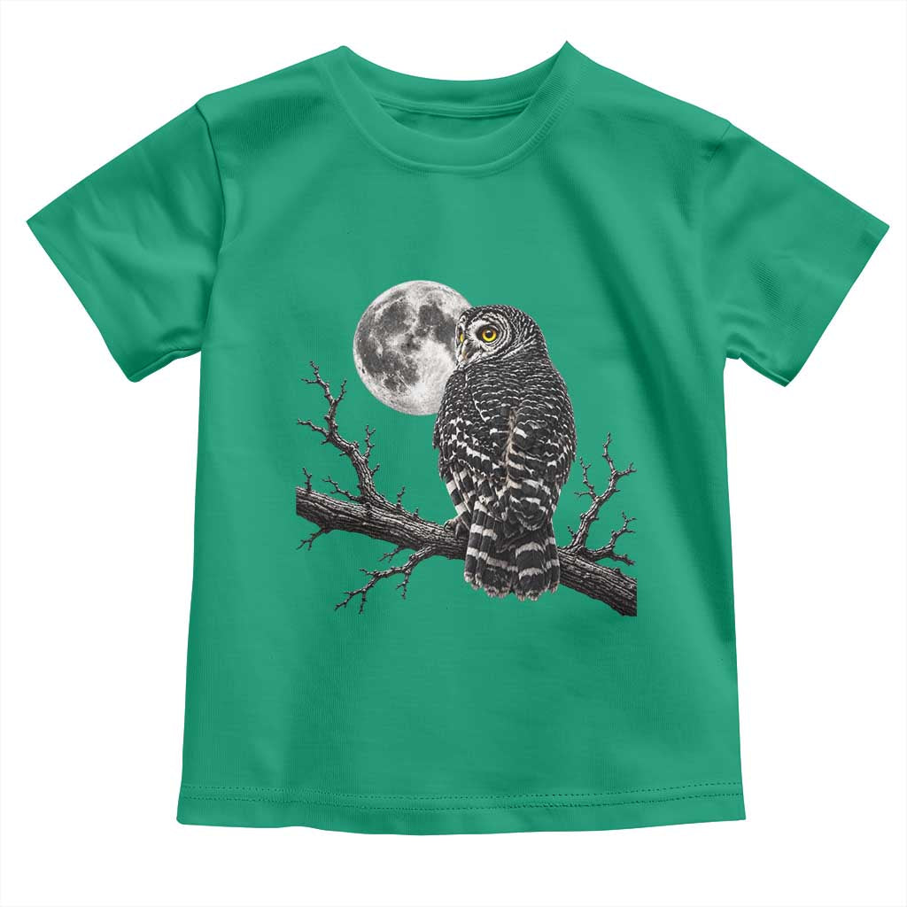 Owl Full Moon Graphic Toddler T Shirt Vintage Dark Academia Bird