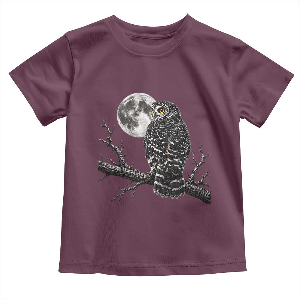 Owl Full Moon Graphic Toddler T Shirt Vintage Dark Academia Bird