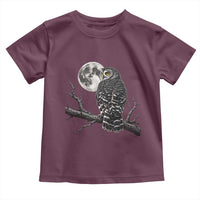 Owl Full Moon Graphic Toddler T Shirt Vintage Dark Academia Bird