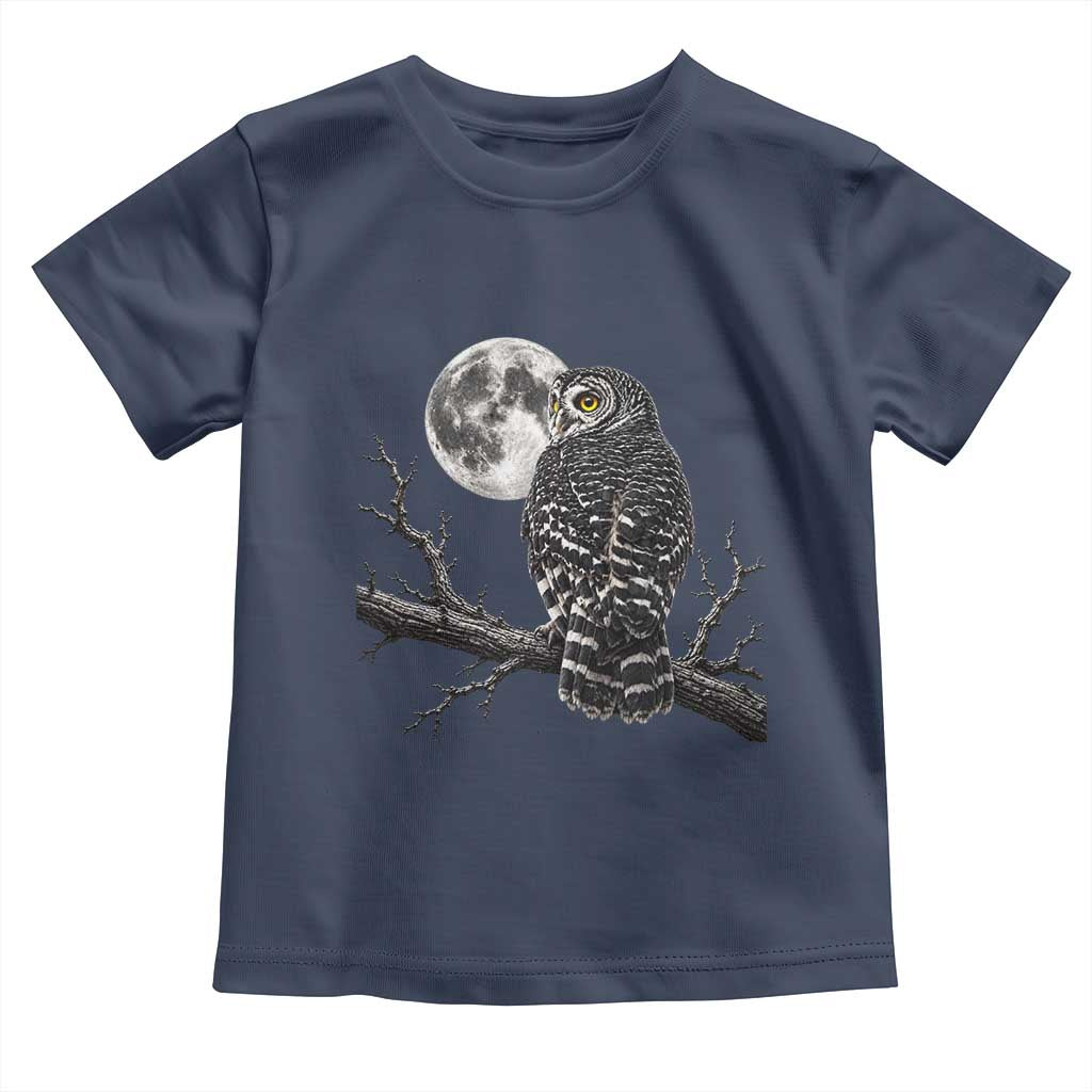 Owl Full Moon Graphic Toddler T Shirt Vintage Dark Academia Bird