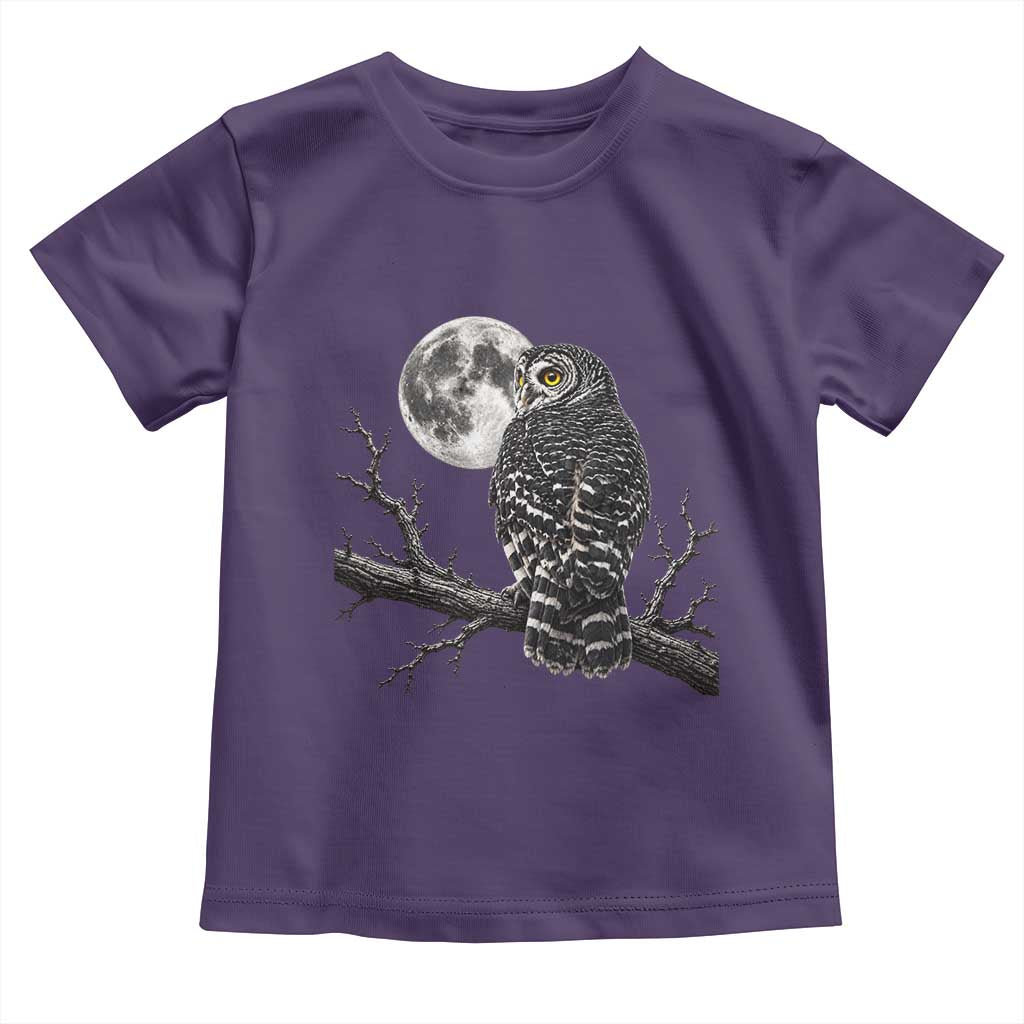 Owl Full Moon Graphic Toddler T Shirt Vintage Dark Academia Bird